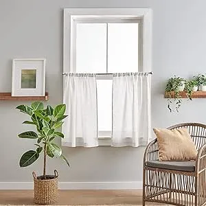 CHF 100% Linen 2-pc. Rod Pocket Window Tier