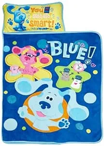 Blue's Clues & You Sure are Smart! Kids Nap-Mat Set Includes Pillow - Great for Girls Napping, Preschool, Kindergarten, or Toddlers