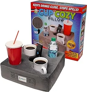 Cup Cozy Pillow Cup Holder Gray, Size: Small