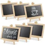 6-Pack Mini Chalkboard Signs with Easel Stand for Table Decorations, Restaurant