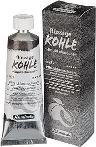 Schmincke - Liquid Charcoal, Cherry Pit Black, 15 ml, 18 756 006, for charcoal painting, charcoal drawing and underpainting, vegan