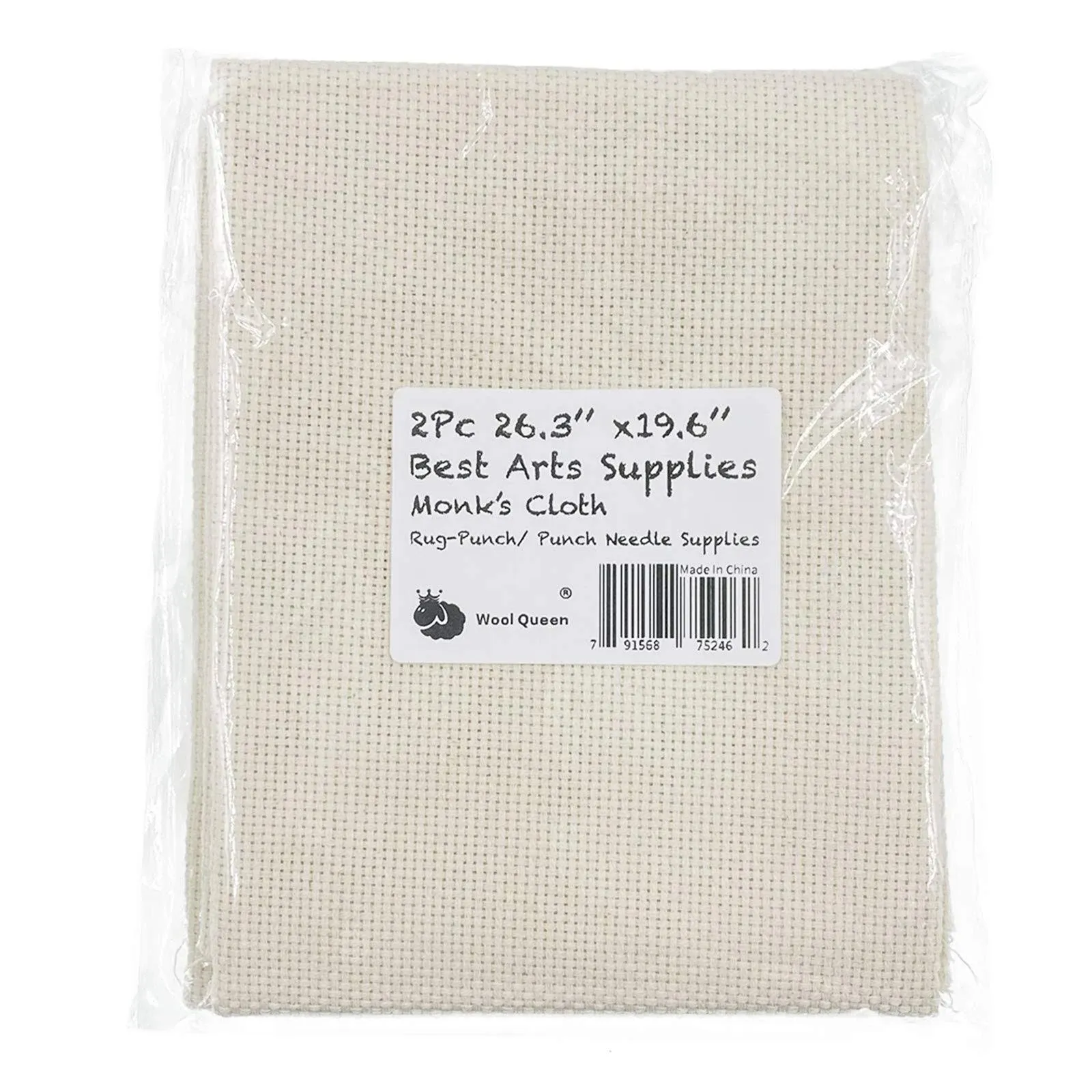 Wool Queen 2pc 26.3''X19.6'' Needlework Fabric Monk's Cloth for Rug-Punch/Punch Needle