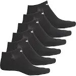 adidas Mens No Show Athletic Socks 6 Pack Black Originals