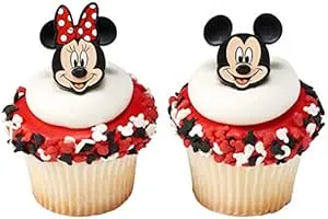 24 Mickey and Minnie Mouse Cupcake Rings Toppers