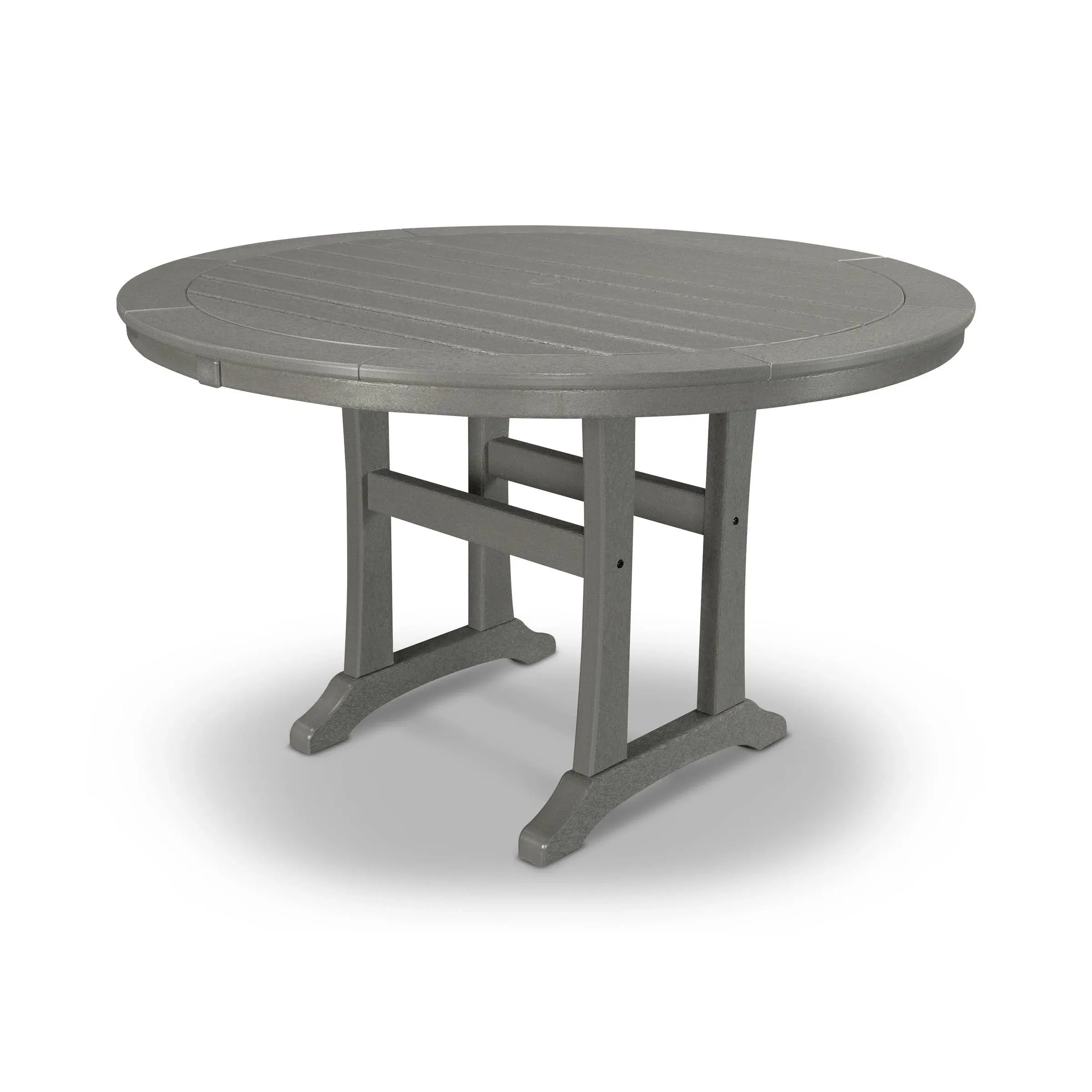 Nautical Trestle 48" Round Dining Table by Polywood | Wood Dining Table | Today's Patio