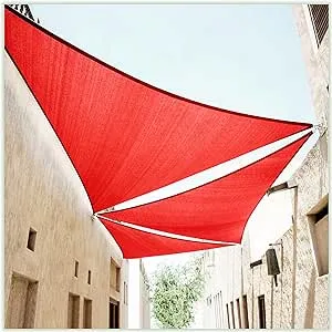 ColourTree 10' x 10' x 10' Beige Triangle CTAPT10 Sun Shade Sail Canopy Mesh Fabric UV Block UPF50 - Commercial Heavy Duty - 190 GSM - 3 Years Warranty (We Make Custom Size)