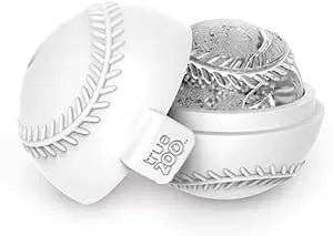 True Zoo Baseball Ice Mold, Silicone Ice Sphere Mold, Novelty Ice Maker, Set of 1, White, Dishwasher Safe, Ice Cube Tray