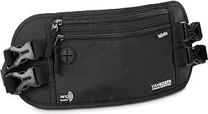 VAN BEEKEN Money Belt - RFID Passport Holder Men, Travel Wallet, Money Belt for Travel for Men & Women Hidden, Travel Fanny Pack, Anti-Theft Travel Money Belt Under Clothes, Money Pouch & Passport Bag