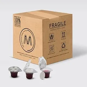 The Miracle Meal Pre-Filled Communion Cups and Wafer Set - Box of 100 - Made with Concord Grape Juice & Wafer-Made in The USA