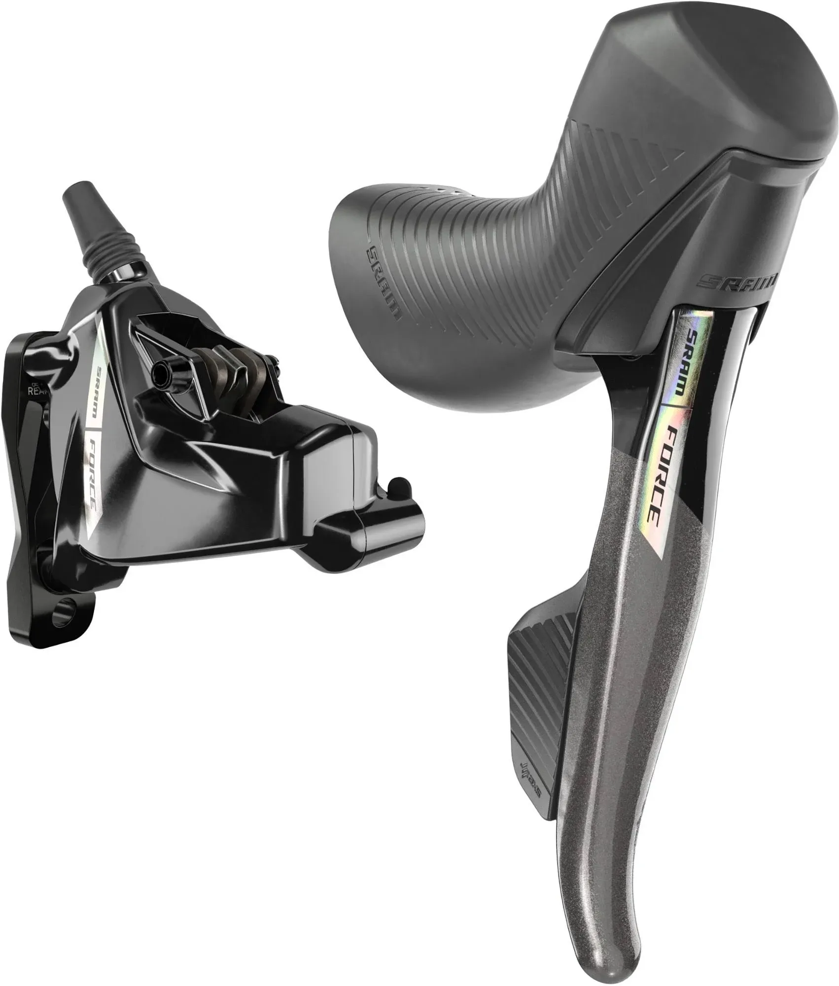 SRAM Force AXS HRD eTap Shift/Brake Lever and Hydraulic Disc Brake Caliper - Right/Rear, Flat Mount, 20mm Offset,