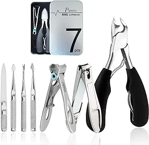 Thick Nail Clippers, Toe Nail Clippers for Thick Nail Toenail Ingrown Podiatrist for Men Adult Seniors Black