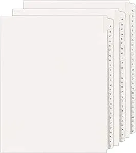 Avery A-Z Legal Exhibit Dividers for 3 Ring Binders, 25-Tab Set, Allstate Style, 1 Binder Divider Set (01700)