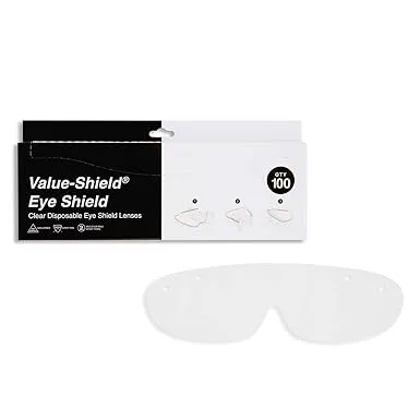 Disposable Medical/Dental Eye Shield Lenses | Splash and Splatter Protection | Physicians, Surgery, Clinics, Dentists, Hygienists | 100 Lenses Per Box