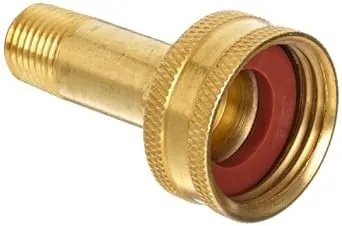 Anderson Metals 07420-1206 Brass Garden Hose Fitting, Swivel, 3/4" Female Hose ID x 3/8" Male Pipe