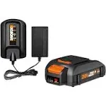 WORX WA3606, 2.0Ah, Indicator, 5 hr Charging Time 20V Battery and Charger, Black & Orange