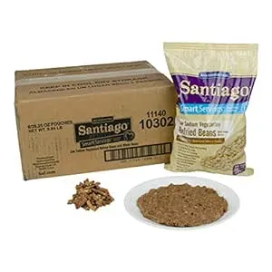 Santaigo Whole Vegetarian Refried Beans - 26.25 oz. pouch, 6 pouches per case