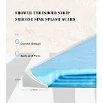 FOVBEN KiaRog 78 inch Silicone Shower Threshold Water Strip Dam, Waterproof Barrier Splash Guard, Seal for Kitchen Sink, Bathroom, Shower,Public or