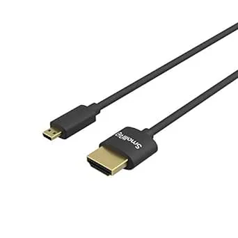 SMALLRIG Micro Ultra Thin HDMI Cable 35cm/1.15Ft (D to A), Super Flexible Slim High Speed 4K 60Hz HDR 2.0, Fit for Sony A7RIII / A6600 / A6500, for FUJIFILM X-T3 / X-T4, for GoPro Hero 7/6/5-3042B