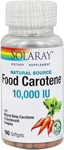 Solaray Food Carotene Capsules, 10000IU, 100 Count