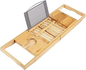 Bath Dreams Bamboo Bathtub Caddy Tray with Extending Sides