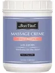 Bon Vital' Deep Tissue Massage Creme, Professional Massage Therapy Cream for Muscle Relaxation, Muscle Soreness, Injury Recovery, Deep Muscle Manipulation, & Sports Massages, 1/2 Gallon Jar