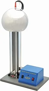 Van De Graaff Generator, Motor Driven - 120/240V, 50/60Hz - Includes Assembled Base with DC Motor, Power Cord, Discharge Wand, & Accessories - 22" Tall - Eisco Labs