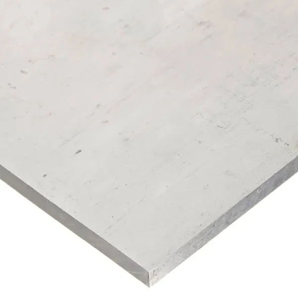 6061-T651 Aluminum Sheet, 12 Inch x 12 Inch x 1/4 Inch Thickness