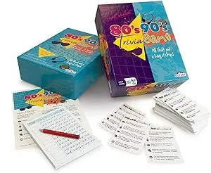 80’s 90’s Trivia Party Game (Amazon Exclusive) – Contains 1,000 Questions - 2 or More Players for Ages 12 and up by Outset Media.