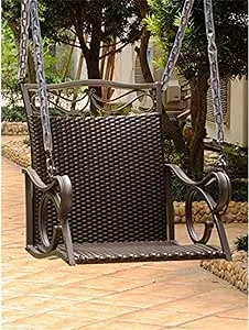 International Caravan Valencia Resin Wicker/Steel Single Chair Swing