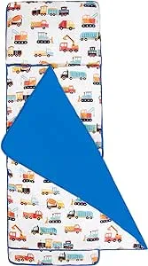 Wildkin Kids Plush Nap Mat for Toddlers, Daycare & Preschool Nap Mats, Attached Blanket (modern Construction)