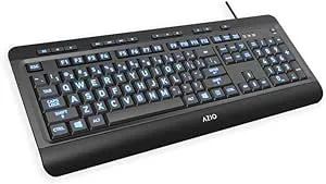 Azio Large Print 3 Color Backlit Keyboard KB505U