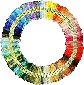 ATDAWN Rainbow Color Embroidery Thread,Cross Stitch Threads, Bracelets Floss, Crafts Floss, 150 Skeins