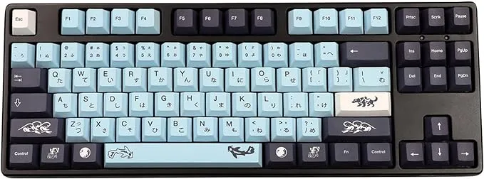 JSJT Japanese Keycap Set-Sky Blue Keycaps 137 Keys PBT Dye Sublimation Custom Keycaps with 6.25u/7u Spacebar for DZ60/RK61/64/gk61/68/84/980/104 MX Switches Mechanical Keyboards