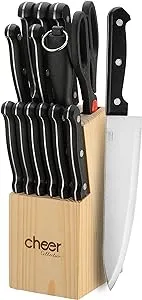 Cheer Collection 13pc Kitchen Knife Set With Wooden Block