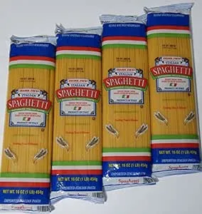 Trader Joe's Authentic Imported Italian Spaghetti Pasta 1 - lb Bag - Pack of 4