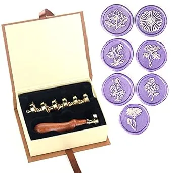 Wax Seal Stamp Set HOSAIL 7pcs Daisy Flower Plants Patter Wax Seal Stamp Kit ...