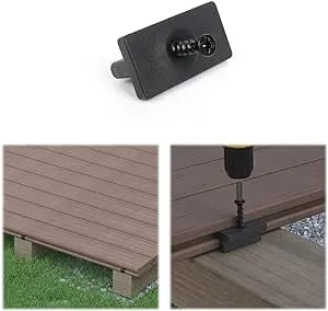 Muzata 500PCS Deck Fasteners Hidden Deck Fastener Clips Composite Decking Fasteners T Clips with Metal Deck Screws for 250 SQ.FT. of Deck Boards, M029