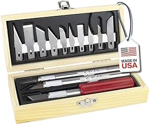 Excel Blades Sharp Hobby Knife Set, Precision Cutting Tool Set for Vinyl, Paper, Wood, Leather, Craft Knife Bulk Set Includes Light To Heavy Duty Knives and 13 Blades