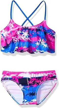 Kanu Surf Girls' Alania Flounce Bikini Beach Sport 2 Piece Swimsuit