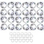 Crystalsuncatcher 24pcs Clear Crystal Ball Prism Suncatcher Rainbow Pendants Maker Hanging Crystals Prisms for Windows 20mm