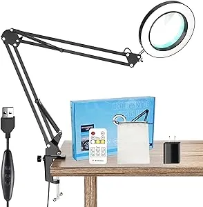 V.C.Formark Magnifying Glass with Light,10X Magnifying Lamp with Remote Control 