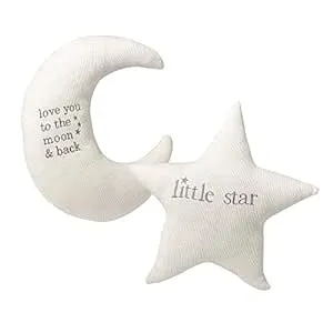 Lillian Rose White Star and Gray Moon Nursery Pillow Set