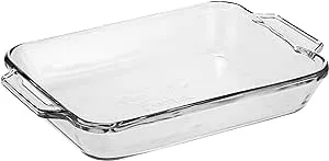 Oven Basics Tempered Clear Glass Rectangular Baking 5 Quart Dish