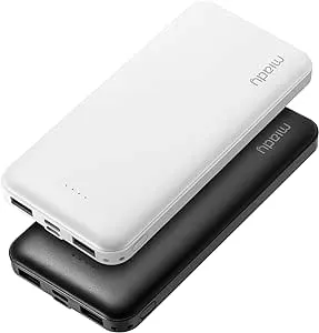 Miady 2-Pack 10000mAh Dual USB Portable Charger, USB-C Fast Charging Power Bank, Backup Charger for iPhone 15/14/13, Galaxy S23/22, Pixel and etc