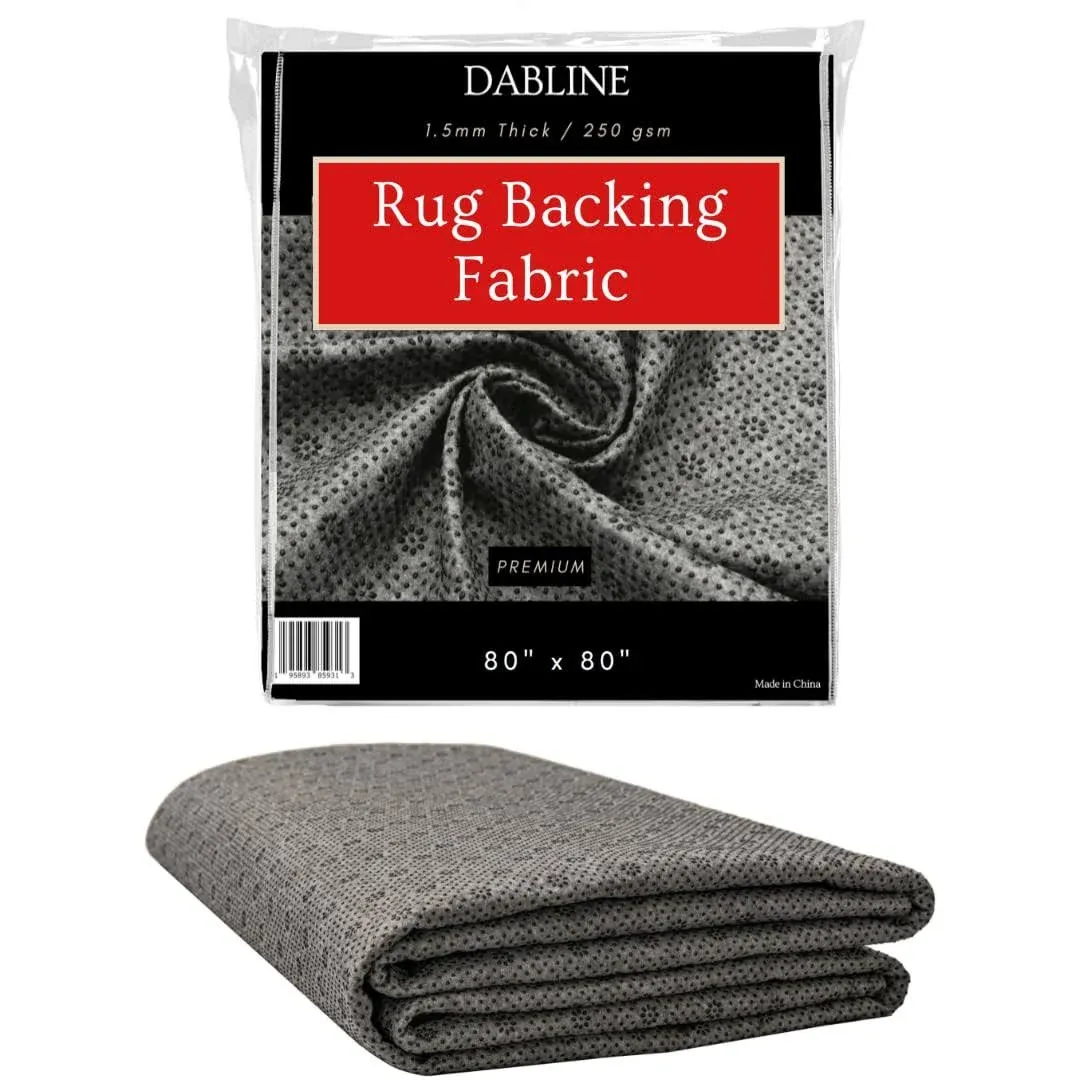 Dabline 80" x 80" Non Slip Rug Pad for Tufting and Rug Making, Thick and Grippy Backing Fabric