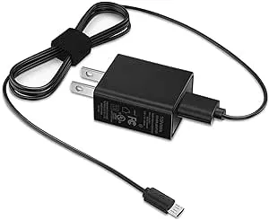 E-reader Charger, AC Power Supply Charger for Kindle E-reader Paperwhite 3 4 Oasis E-reader Voyage E-reader with 5FT Charging cable,Micro USB Port