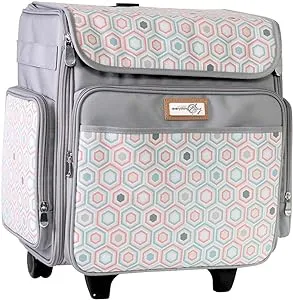 Everything Mary Storage Collapsible Rolling Scrapbook Case Grey Hexagon