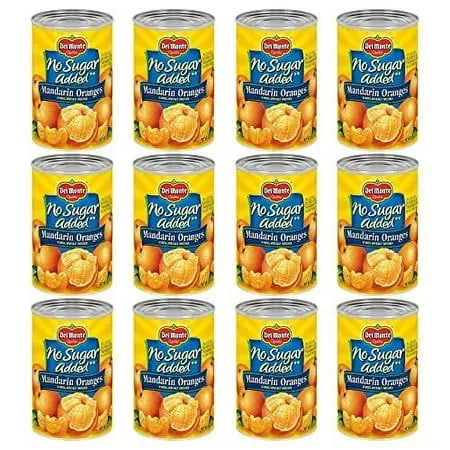 Del Monte Canned Mandarin Oranges No Sugar Added, 15 Ounce (Pack of 12)