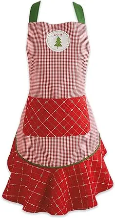 DII Women's Christmas Kitchen Apron Adjustable Adult Size for Cooking, Baking, Crafting & Entertaining