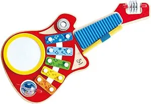 Hape 6-in-1 Music Maker | Colorful 6 Instrument Guitar Shaped Musical Toy for Ages 18 Months+